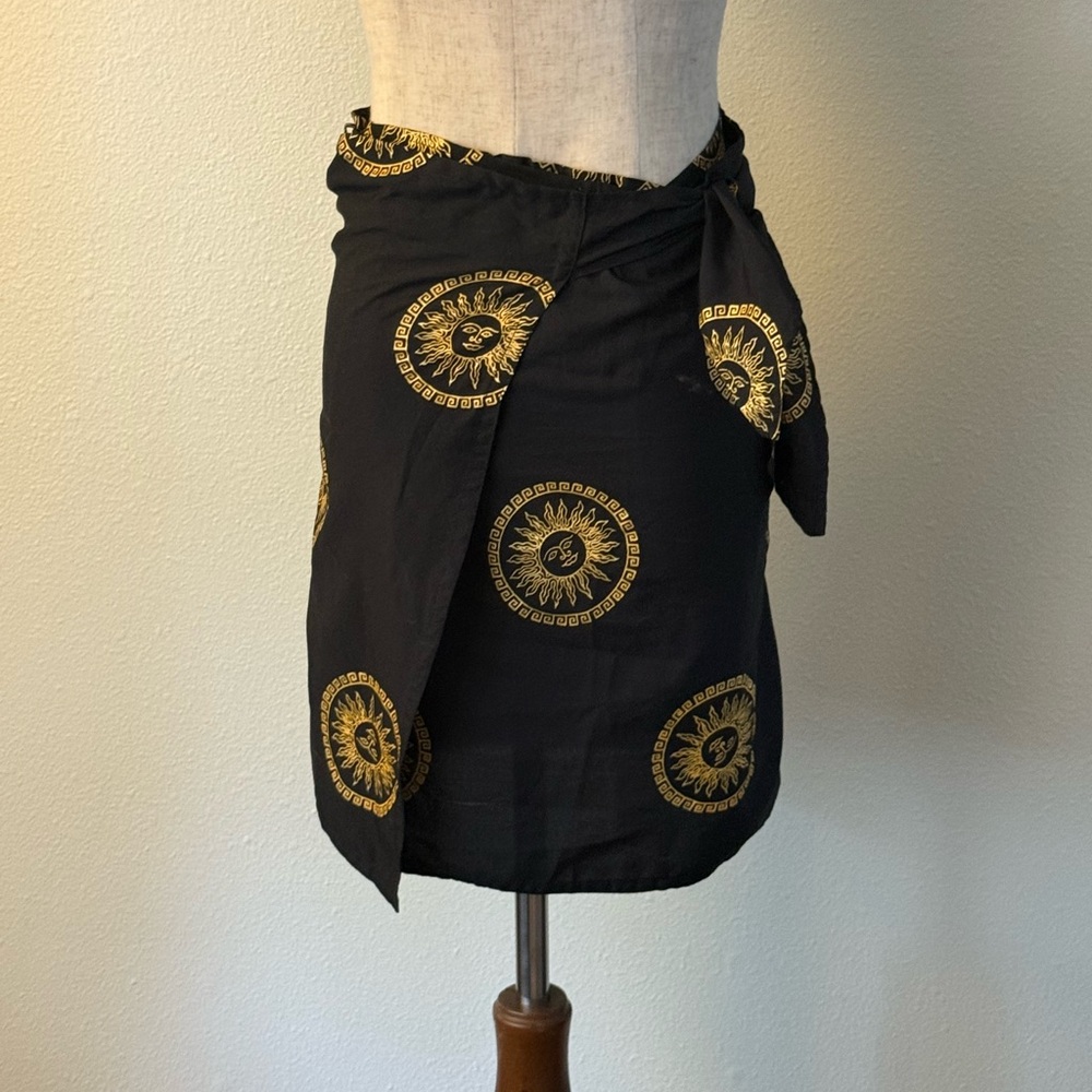 Elegant Black and Gold Wrap Skirt